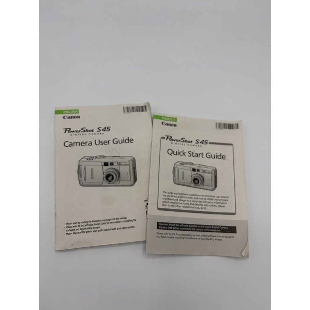 Canon Powershot S45 Digital Camera User Guide Quick Start Guide Manuals Booklets